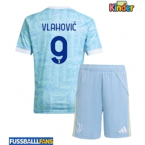 Juventus Dusan Vlahovic #9 Auswärts Trikotsatz Kinder 2025-26 Kurzarm (+ Kurze Hosen)